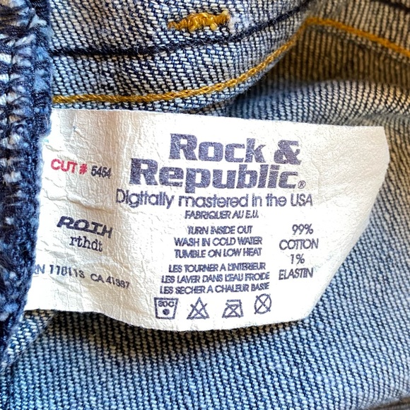 Rock & Republic Womens Bootcut Jeans Sz 25 Distressed Low Rise Stretch Flare - Picture 10 of 15
